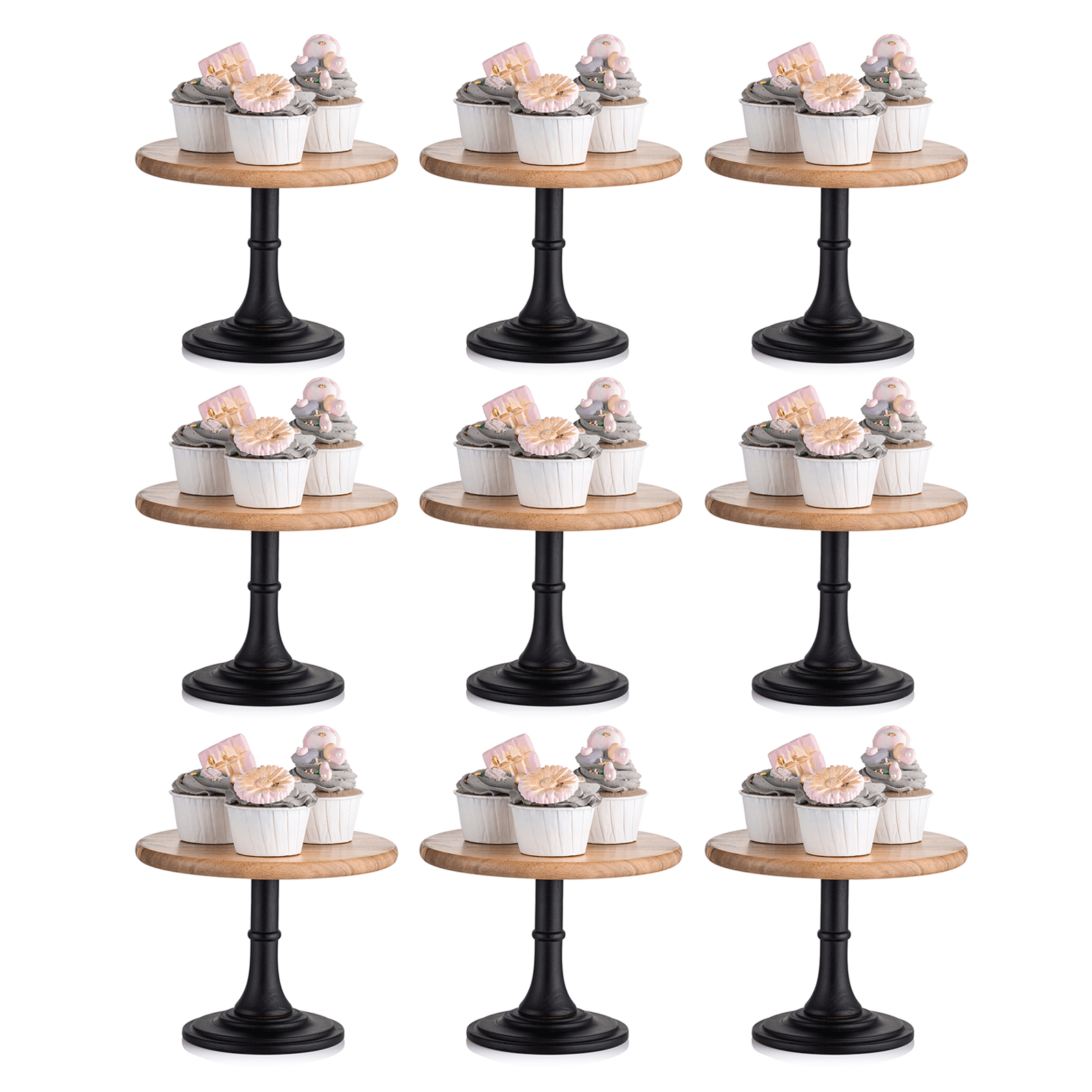 Ideal for all types of baked treats including cakes Rustic wood design. cup-cakes 12 Inch Diameter Wooden Cake Stand on Pedestal pastries multi-tier cakes bundt cakes birthday cake