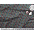 thumbnail image 2 of Soimoi Brown Cotton Duck Fabric Check Check Print Sewing Fabric Yard 42 Inch Wide, 2 of 3