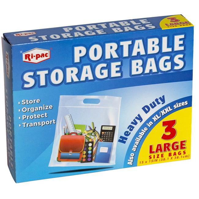 Ri-pac 6029023 Portable Storage Bag, Clear - Pack of 3 - Walmart.com ...