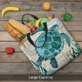 thumbnail image 5 of Hirioo Watercolor Sea Turtle for Tote Bag for Women, Quilted Shoulder Bag with Zipper, Large Capacity Handbags for Casual, Travel, Work, 5 of 7