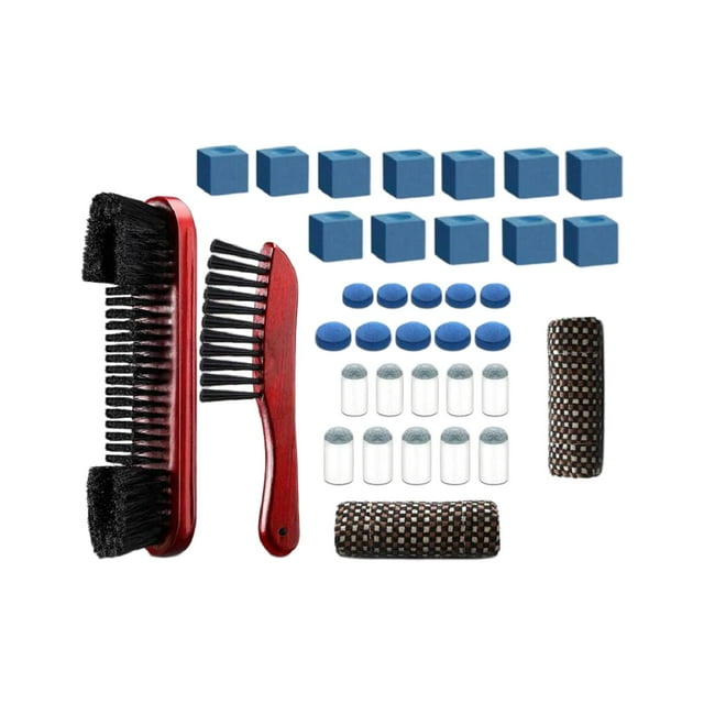 jinwen Brosse de Table de Billard 2 Manches en Tissu à Enfiler 12 Pointes Rouge