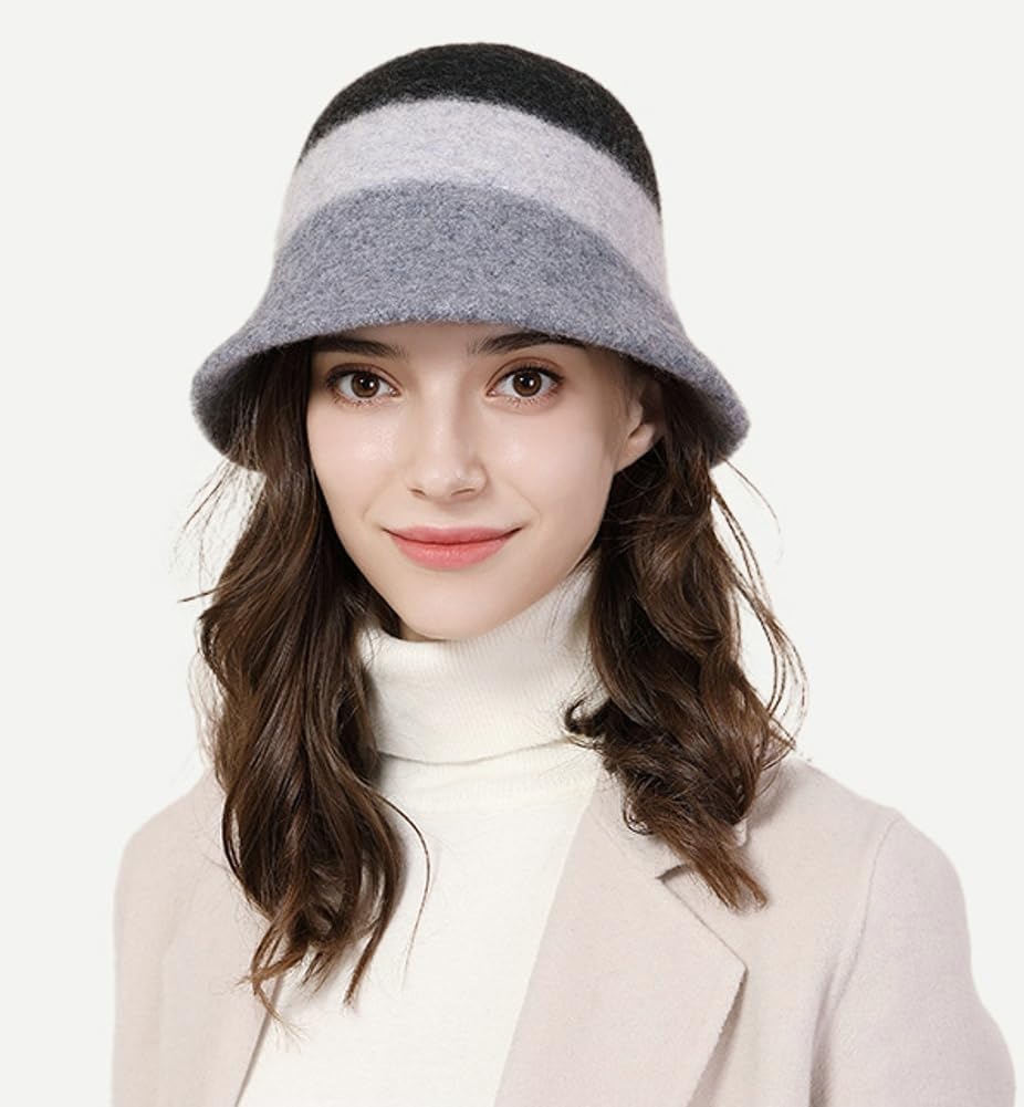 CoCoMangos Classic Bucket Hat for Women Warm Skull Cap Vintage Winter Hats for Women Fisherman Hat Beanies Cap Bonnet for Party Outdoor