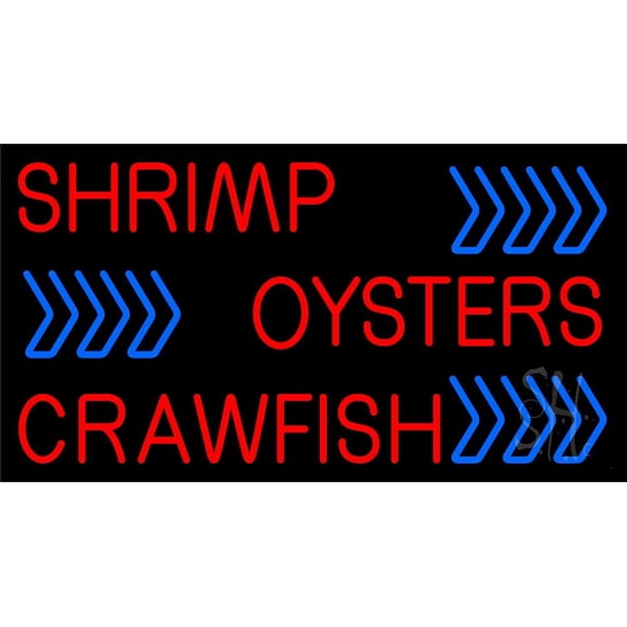 Oyster 1 LED Neon Sign 20" Tall x 37" Wide - inches Black Square Cut Acrylic Backing, with Dimmer - Premium built indoor Sign for Club, Home dcor, Event, Workshop, Storefront.