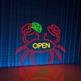 thumbnail image 2 of Craftnamesign Crab Open Neon Signs, Crab Seafood Restaurant Decor, Crab Shop Wall Art, 2 of 4