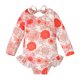 thumbnail image 2 of Traje de baño de una pieza para mujer, conjuntos de bikini para mujer, niñas pequeñas, moda, lindo estampado floral, manga larga, frenillo, protección solar, traje de baño para surf en la playa, traje, 2 of 9