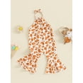 thumbnail image 3 of Musuos Kids Girl Summer Halter Neck Jumpsuit 6 12 18 24M 3 4T Casual Cow Print Flared Pants Romper for Toddler Cute Clothes, 3 of 8