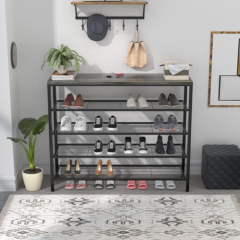 Industrial Shoe Rack, Entryway Organization