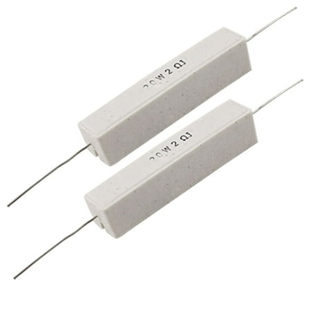 - 2x 20W 2 Ohm 5% Wire Wound Cement Resistors 2R 20 Watt
