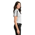 thumbnail image 3 of Port Authority Ladies Silk Touch Performance Colorblock Stripe Polo-M (White/ Black), 3 of 6