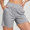 thumbnail image 5 of Pajamas Pants for Women Dqueduo Women's Solid Color High Waisted Plus Size Loungewear Shorts With Pockets Elastic Drawstring Waistband Sleepwear Gray XL, 5 of 9