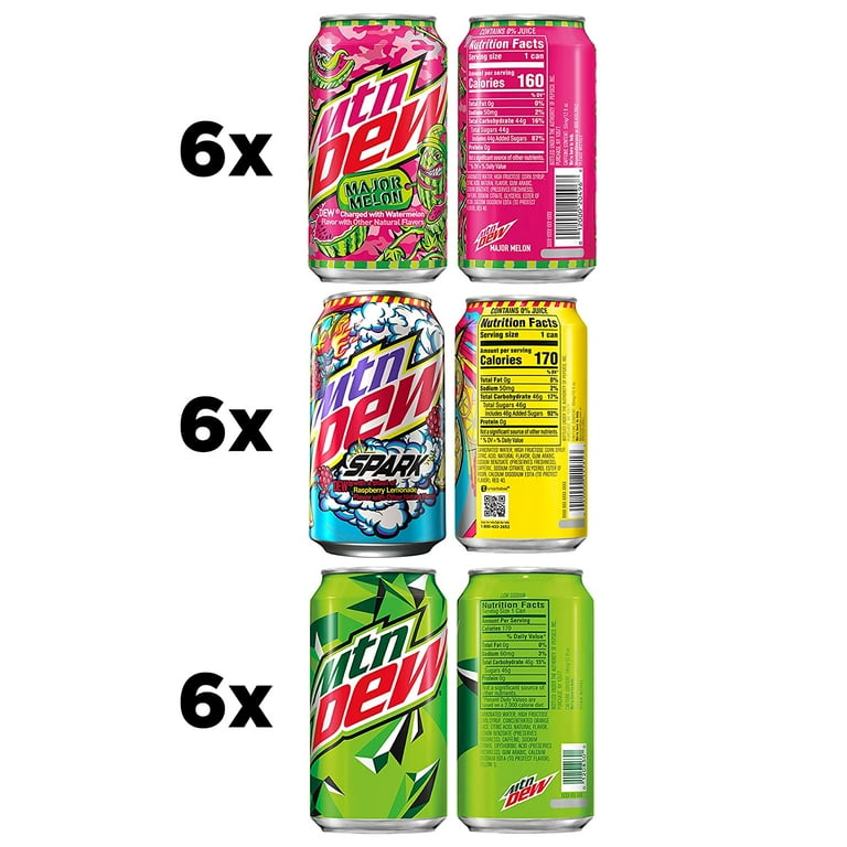 Walmart Exclusive Mountain Dew Spark Variety Pack, Raspberry