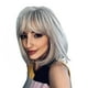 thumbnail image 1 of Peluca corta Bob jinwen Gris Plateada de 12 con Cabello Sintético de Flequillo blancas para cosplay, 1 of 8