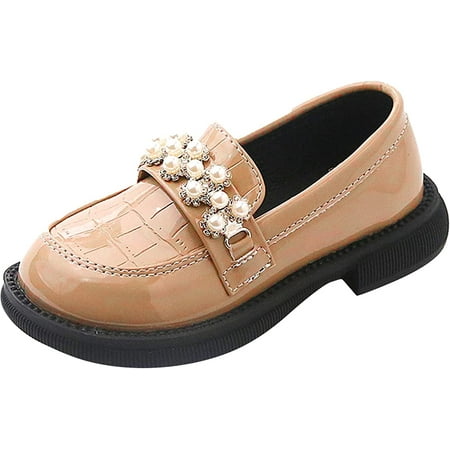 

QWZNDZGR Baby Girls Mary Jane Flats with Bownot Non Slip Flower Bridesmaids Heels Glitter Princess Shoes Crib Pre-Walkers