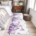 thumbnail image 4 of Runner Rug 2'x6', Purple Flower Washable Non-Slip Hallway Runner Rugs, Spring Watercolor Floral Plant Bedside Rugs Floor Mats Carpet Runners for Kitchen Bathroom Laundry Room, 4 of 8