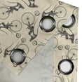 thumbnail image 4 of Ambesonne Circus Grommet Curtain, Monkeys Ride Bicycle Print, 50"x84", Pale Camel Charcoal Grey, 4 of 5