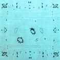 thumbnail image 1 of Ahgly Company Indoor Square Solid Light Blue Modern Area Rugs, 4' Square, 1 of 4