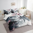 thumbnail image 3 of Manfei Chic Flowers Sakura Bedding Comforter Set 7-Piece for Teens Adults,Cherry Blossoms King Bedding Sets,Japanese Style Ultra Soft Bed Sheets,Super Cozy Room Decor,Reversible, 3 of 8