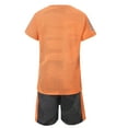 thumbnail image 2 of Vxuxlje Kids Boys Summer Sporty Leisure Short Sleeves T-shirt Shorts Set Quickly Dry Sport Basketball Orange 160, 2 of 7