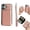 Rosegold, variant on for iPhone 16 Phone Case [Magnetic 2-in-1 Detachable Zipper Wallet] [Back Card Slots Accordion Wallet Case] Shockproof PU Leather Cover with Wrist Strap for iPhone 16, Rosegold