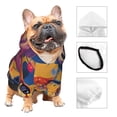 thumbnail image 3 of Goofa Colorful Gecko Jungle Art Pattern Small Dog Sweater Hoodies Pet Grey Hooded Soft Fleece Sweatshirts with Pocket Fall Winter Puppy Cat Sweaters Warm Clothes-X-Large, 3 of 8