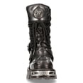 thumbnail image 4 of New Rock 591-S2 Black/Silver Gothic Leather Flame Boots 42, 4 of 8