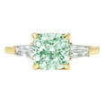 thumbnail image 7 of Three-Stone Engagement Ring for Women - 3ct Simulated Green Diamond in 14K Yellow Gold Promise Ring, 7 of 7