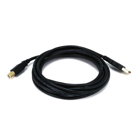UPC: 0844660054399 | Monoprice USB Type-A to USB Type-B 2.0 Cable – 28/24AWG  Gold Plated  Black  10ft