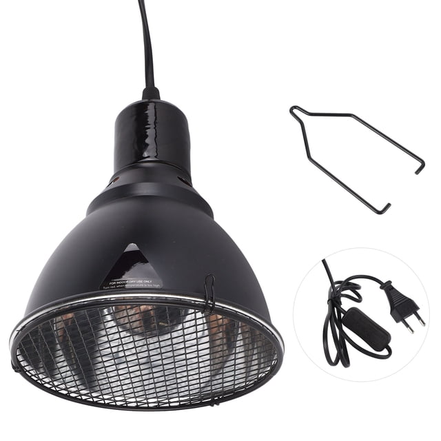 Lámpara para reptiles de 5,5 pulgadas, accesorio de calefacción uniforme, tapa de lámpara de cúpula poco profunda profesional para anfibios, enchufe europeo de 220-250V