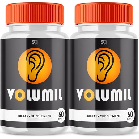 (2 Pack) Volumil Tinnitus Supplement for Ringing Ears, Hearing Support for Tinnitus Relief, Maximum Strength Capsules to Support Healthy Hearing (120 Capsules)