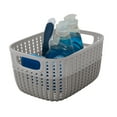 thumbnail image 3 of Simplify 2 Tone Small Plastic Storage Basket, Gray, 3 of 8