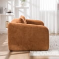 thumbnail image 4 of CQSXDA 71 Inch 2-in-1 Pull Out Foldable Loveseat Sofa Bed With Armrest And Backrest Cushions, Chenille Cloud Mattress Couch，Orange, 4 of 9