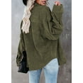 thumbnail image 2 of Women Corduroy Shirts Jacket Shacket Casual Button Down Long Sleeve Oversized Tops Plus Size, 2 of 5