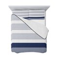 thumbnail image 7 of Navy Blue Stripe Twin Size Down Alternative Comforter, Lightweight Comforter Quilt Bedding Set with Pillow Shams Modern Rustic Horizontal Blue Striped All Seasons Bed Comforter Duvet Insert 68"x86", 7 of 7