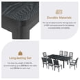 thumbnail image 6 of Harper & Bright Designs 9 Pieces Extendable Dining Table Set for 6, Rectangular Kitchen Dining Table with Removable Leaf and 6 Upholstered Armless Dining Chairs and 2 Padded Arm Chairs, Black+ Gray, 6 of 18