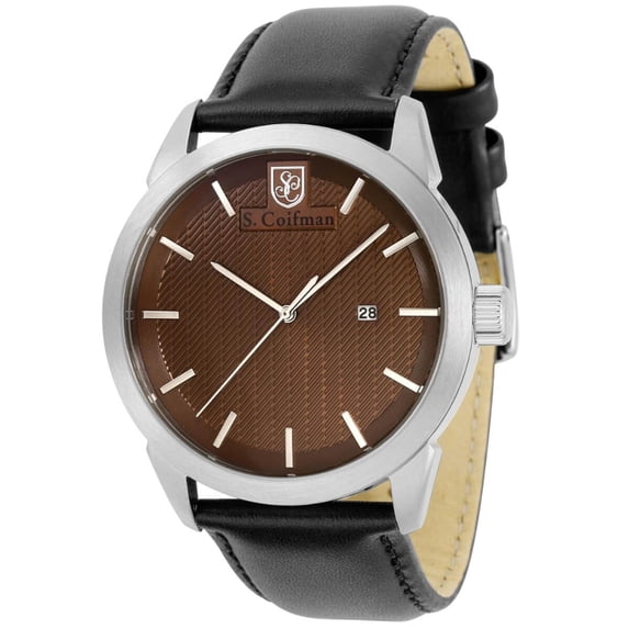 S. Coifman SC0498 Men's Silver Tone Case Brown Dial Quartz Watch