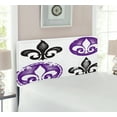 thumbnail image 2 of Fleur De Lis Headboard, Arrangement of Fleur De Lis Designs Silhouettes Vintage Spiral Art, Upholstered Decorative Metal Bed Headboard with Memory Foam, Twin Size, Black Purple, by Ambesonne, 2 of 4