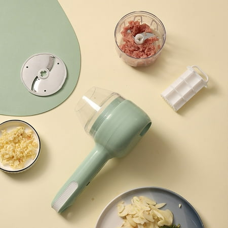 

3 In 1 Portable Electric Vegetable Cutter Set Vegetable Cutter Mini Wireless Electric Garlic Mud Masher Wireless Food Processor for Garlic Pepper Chili Celery