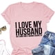 thumbnail image 1 of Camisa de Manga Corta para Mujer,Camisa con Alfabeto para Mujer Camisa con Alfabeto para Mujer a la Moda Camisa ILOVEMYHUSBAND Durabilidad Mejorada, 1 of 5