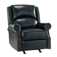 thumbnail image 3 of Art of Living Designs Ilario 32.67'' Wide Genuine Leather Manual Rocker Recliner NAVY, 3 of 5
