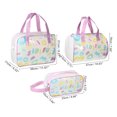 thumbnail image 2 of Bolsas de cosméticos duraderas para mujeres de 3 piezas de Unique Bargains para vacaciones, camping y actividades al aire libre, color púrpura, 2 of 4