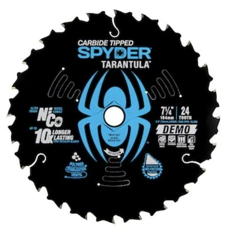 SM Products 13006 7.25 in. 24-Tooth Demolition Tarantula Firming Saw Blade  Black