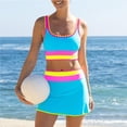 thumbnail image 6 of Women's High Waisted Bikini Sets Neon Color Tummy Control 3 Piece Swimsuit Summer Sporty Bathing Suit with Skirt, 6 of 9