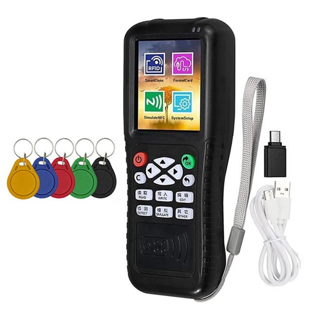 X100 RFID NFC Smart Card Reader Writer+5xUID Keychain RFID Duplicator ID IC Card Programmer Encrypted Key Copier