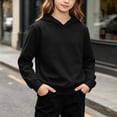 thumbnail image 5 of Children's Winter Hooded Solid Fashion Novel Hooded Long Sleeved Casual Loose And Thick Heavy Pullover Hooded Sweatshirt Top, 5 of 10