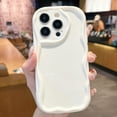 thumbnail image 1 of ML Transparent Phone Case For iPhone 15 14 13 12 11 Pro Max X XR XS 8 7 6 6S Plus SE  Solid Color 3D Curly Wavy Silicone Cover, 1 of 5