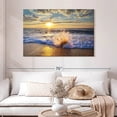 thumbnail image 2 of Elephant Stock Sunset Over Beach Wall Art - Beach Canvas Canvas - 48" x 32", 2 of 8