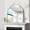 thumbnail image 5 of VONIGEE 36x40 Inch Black Arched Bathroom Mirror, Wall Mounted Modern Mirror with Aluminum Alloy Metal Frame, Large Vanity Dresser Mirror for Bedroom, Living Room, Entryway, 5 of 9