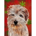 thumbnail image 1 of Carolines Treasures SC9760CHF Norfolk Terrier Flocons de Neige Rouges Drapeau de Vacances Toile Taille Maison, 1 of 4