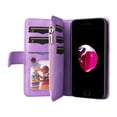 thumbnail image 3 of Multifunctional Case for iPhone 7 Plus, iPhone 8 Plus,9 Credit Cards Holder with Wrist Strap, Premium PU Leather Zipper Wallet Purse Magnetic Flip Phone Cover For iPhone 8 Plus/7 Plus, Purple, 3 of 12