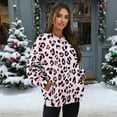 thumbnail image 2 of SCRAWLGOD Leopard Print Pink Black Crewneck Fall Sweatshirts for Women Trendy Women's Long Sleeve Pullover Tops with Pockets Fashion for Daily Wear, Spots, Office, S, 2 of 7